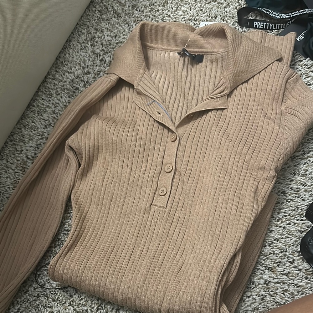 Tan sweater dress